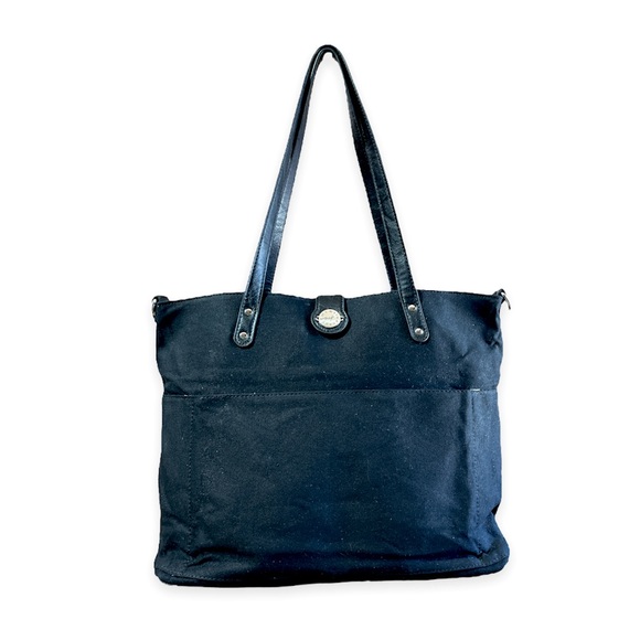 MomKindness Handbags - MomKindness Black Canvas Classic CarryAll Tote Diaper Bag Crossbody Backpack